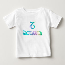 Retro Rainbow Zodiac Sign Capricorn Baby T-shirt