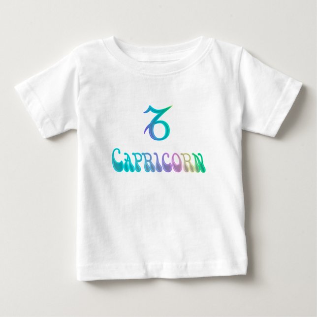 Retro Rainbow Zodiac Sign Capricorn Baby T-shirt (Vorderseite)