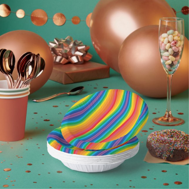 Retro Rainbows Paper Bowls Pappteller (Multi)