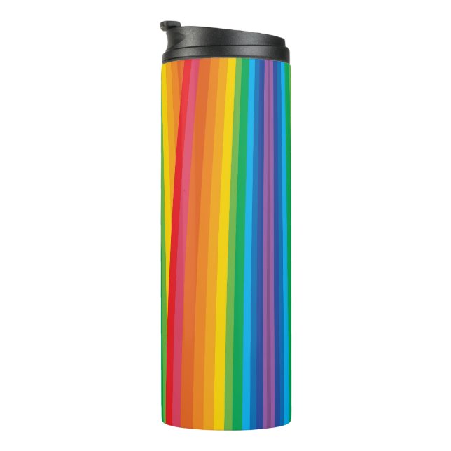 Retro Rainbows Thermal Tumbler Thermosbecher (Nach rechts gedreht)