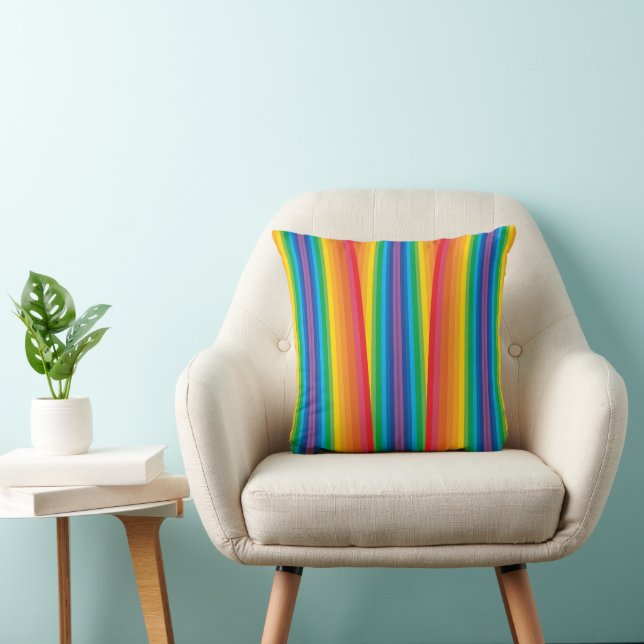 Retro Rainbows Throw Kissen (Stuhl )