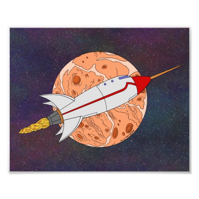 Retro-Rakete 2026 Fotodruck (Vorne)