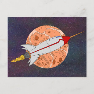 Retro-Rakete 2026 Postkarte