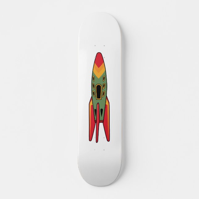 Retro-Rakete - Farbe Skateboard (Vorne)