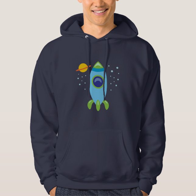 Retro-Rakete Hoodie (Vorderseite)