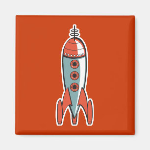 retro Rakete Magnet