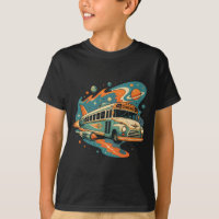 Retro-Raketen-Schulbus — Vintage-Weltraumfahrt