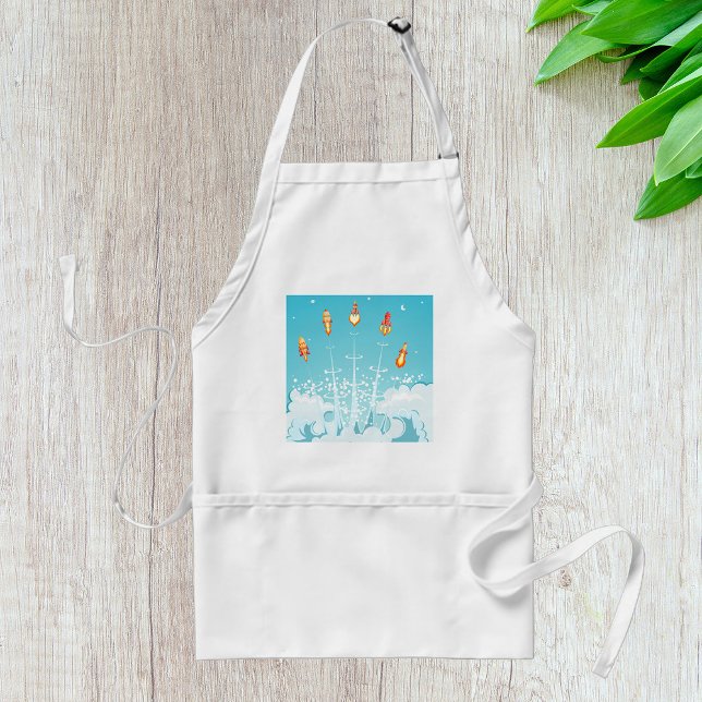 Retro-Raketenschiff - Futuristische Weltraumkunst Schürze (Von Creator hochgeladen)