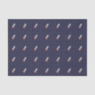 Retro-Raketenschiff mit Hintergrundbild des Sternm Seidenpapier