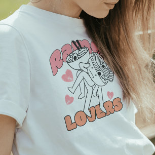 Retro-Ramen-Liebhaber-Nudel-Cartoon Schwarz Weiß T-Shirt