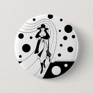 Retro-Rampenmodell, Vintage Art Deco Mode Button
