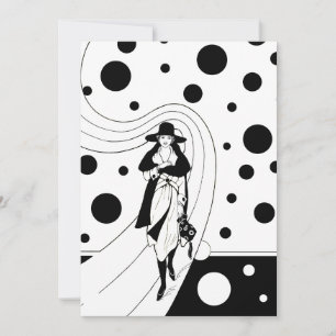 Retro-Rampenmodell, Vintage Art Deco Mode Einladung