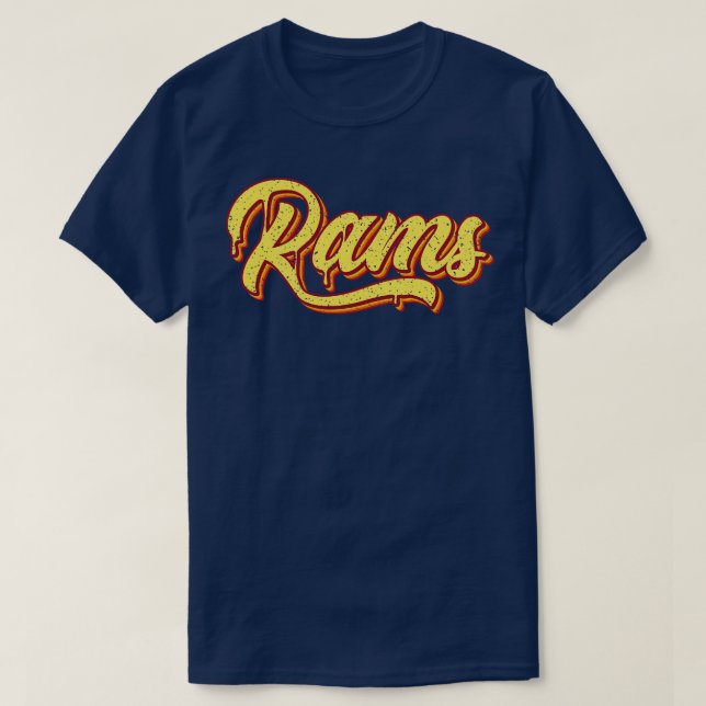 Retro Rams Typografie T-Shirt (Design vorne)