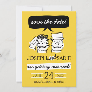 Retro Raptor Save the Date Karte