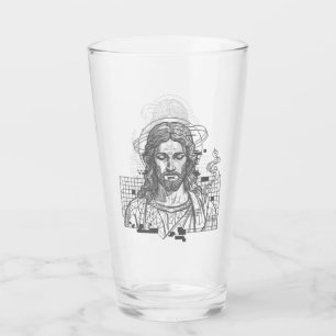 Retro-Raster-Jesus König der Könige Offenbarung 19 Glas