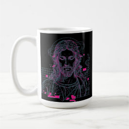 Retro-Raster-Jesus König der Könige Offenbarung 19 Kaffeetasse