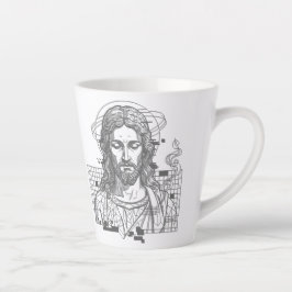 Retro-Raster-Jesus König der Könige Offenbarung 19 Milchtasse