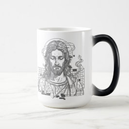 Retro-Raster-Jesus König der Könige Offenbarung 19 Verwandlungstasse