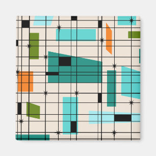 Retro-Raster- und Sternenexplosions-Magnet Magnet