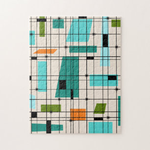 Retro-Raster- und Sternenexplosions-Puzzle Puzzle