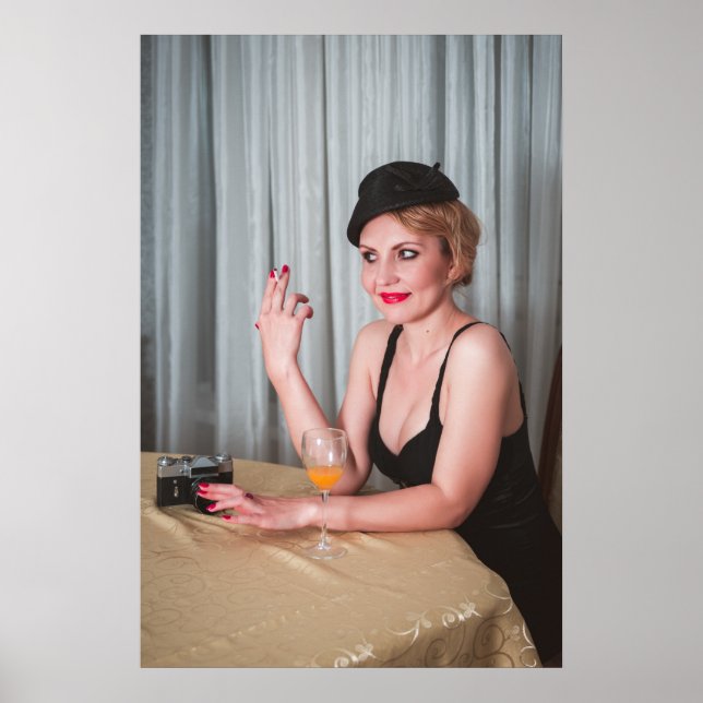 Retro-Raucherin Poster (Vorne)