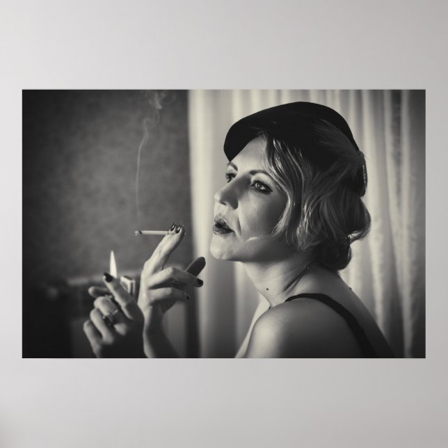 Retro-Raucherin Poster (Vorne)
