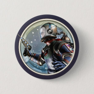Retro Raumfahrer-runder Knopf Button
