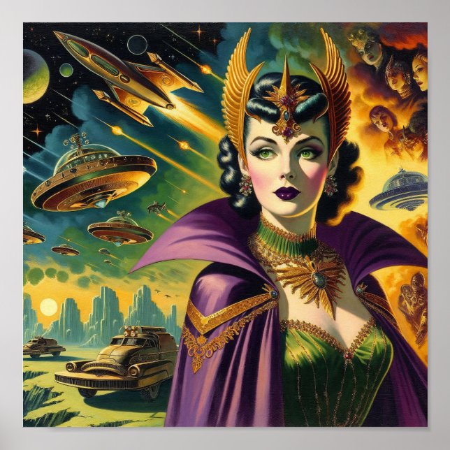 Retro-Raumkommandant Poster (Vorne)