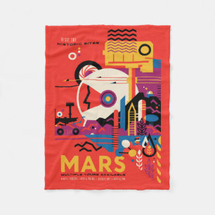 Retro-Raumplakat - Mars-Erkundungsprogramm. Fleecedecke