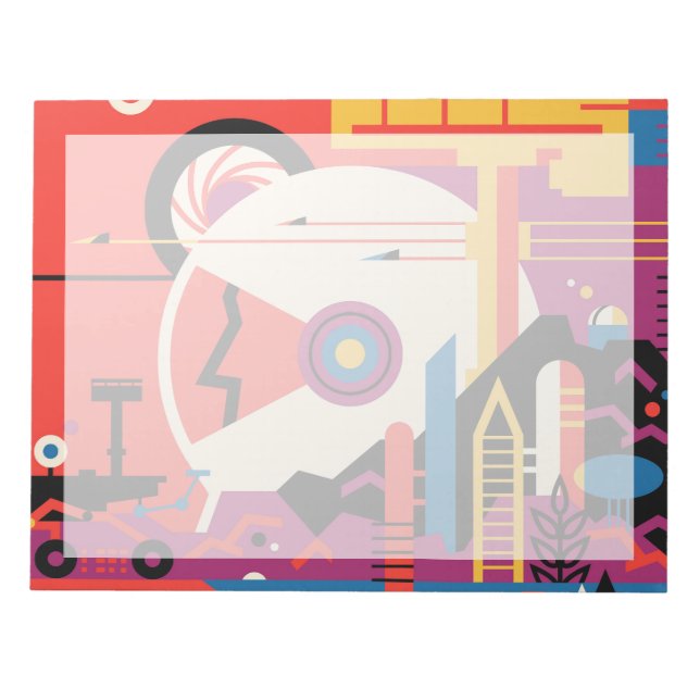 Retro-Raumplakat - Mars-Erkundungsprogramm. Notizblock (Vorderseite)