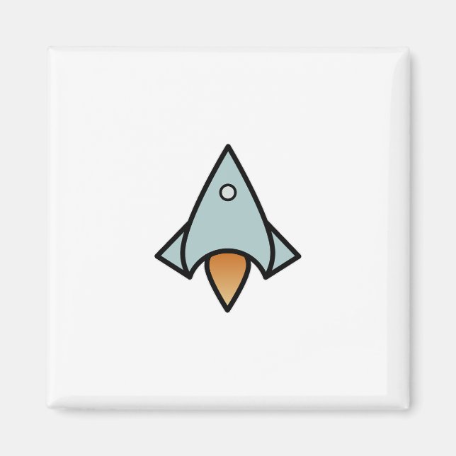Retro-Raumschiff Magnet (Vorne)