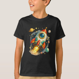 Retro-Raumschiff-Start-Kinder-T-Shirt T-Shirt