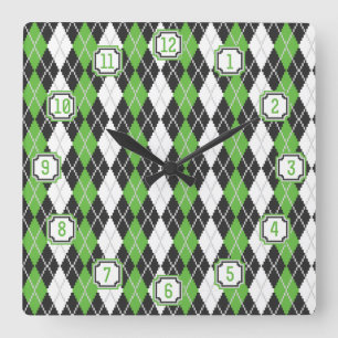 Retro-Raute Quadratische Wanduhr