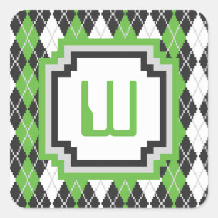 Retro-Raute Quadratischer Aufkleber