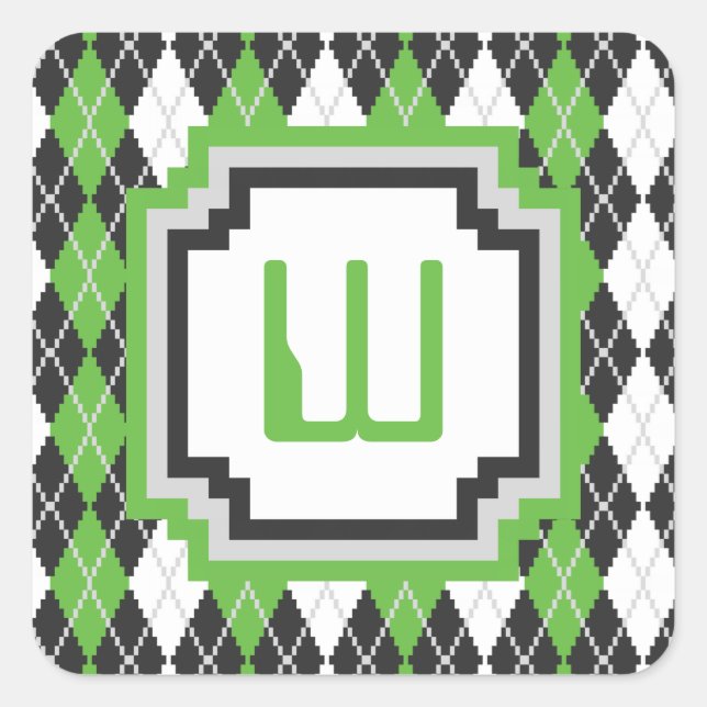 Retro-Raute Quadratischer Aufkleber (Vorderseite)