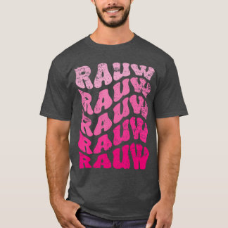 Retro Rauw Vorname Personalisiert Rauw Groovy Vin T-Shirt