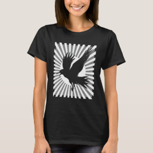 Retro Raven Ästhetik Japanisch Schwarze Keile T-Shirt