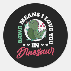 Retro Rawr bedeutet, dass ich Sie in Dinosaurier V Runder Aufkleber
