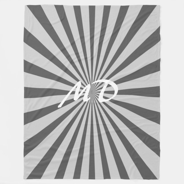 Retro Rays schwarz transparent + Ihre Idee Fleecedecke (Vorderseite)