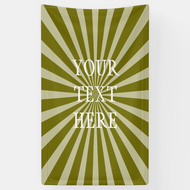 Retro Rays weiß transparent + Ihre Idee Banner (Vertikal)