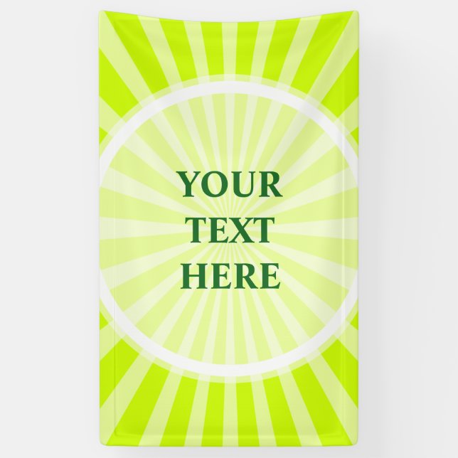 Retro Rays weiß transparent + Ihre Idee Banner (Vertikal)