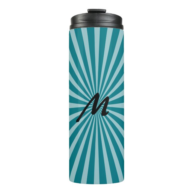 Retro Rays weiß transparent + Ihre Idee Thermosbecher (Vorderseite)
