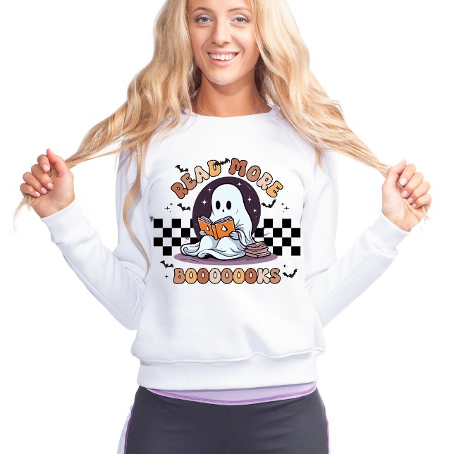 Retro Read More Books Halloween Sweatshirt (Von Creator hochgeladen)