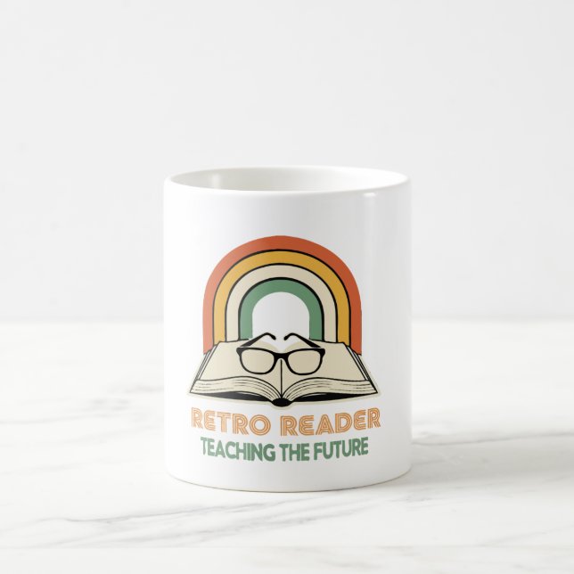 Retro Reader lehren die Zukunft | Vintager 70er Kaffeetasse (Mittel)