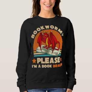 Retro Reading Bookworm Bitte im Buchdrachen Sweatshirt
