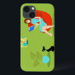 Retro Reading Woman iPad Air Hüllen<br><div class="desc">Die iPad Air Hüllen Retro Reading Woman zeigt einen Stil der 60er Jahre, minimalistische Kunst, Cartoon zeichnend einer Frau, die ihre Prioritäten in Ordnung hat. Dieser wunderschöne Bücherwurm ist in einen echten Seitenumschlag eingedrungen. Das formschöne brünette trägt ein Aquakleid und eine rote Brille, während es ein blaues Buch trägt. Sie...</div>