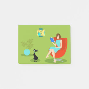 Retro Reading Women Post-it Notes Klebezettel