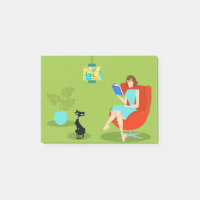Retro Reading Women Post-it Notes