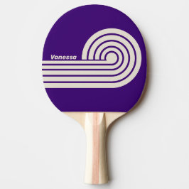 Retro-Reben-Curl-Streifen mit Namen Tischtennis Schläger
