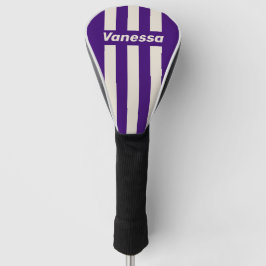 Retro-Reben-Dreipinnestreifen mit Namen Golf Headcover